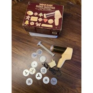 Wear-Ever Super Shooter Electric Cookie Pastry Press Gun In Box #70123 8 Disk